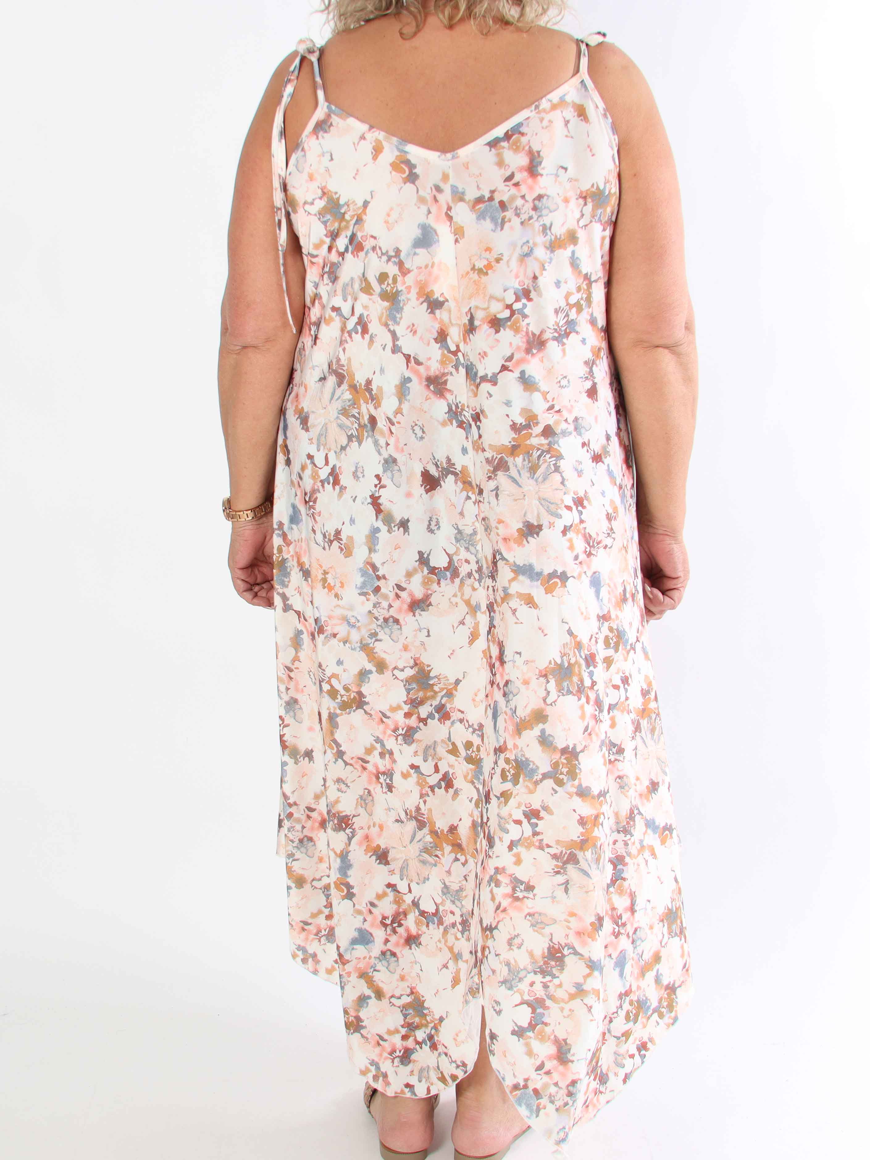 Maisie Flower - Plus size klänning i elastisk ty i blomstermönster